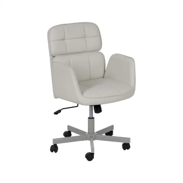 SILLA RUEDAS CREMA SIMIL PIEL OFICINA 57 X 60,50 X 85 CM - Imagen 3