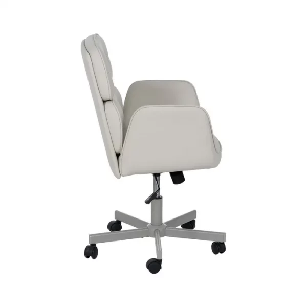 SILLA RUEDAS CREMA SIMIL PIEL OFICINA 57 X 60,50 X 85 CM - Imagen 4
