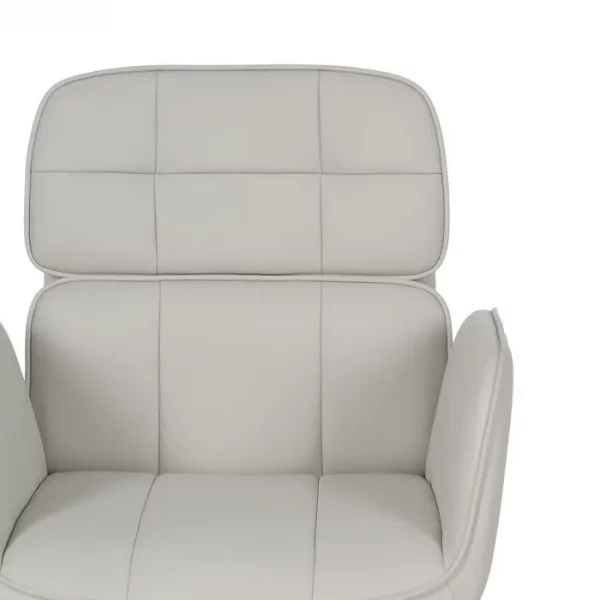 SILLA RUEDAS CREMA SIMIL PIEL OFICINA 57 X 60,50 X 85 CM - Imagen 6