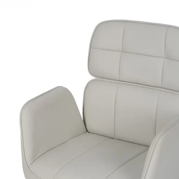 SILLA RUEDAS CREMA SIMIL PIEL OFICINA 57 X 60,50 X 85 CM - Imagen 7