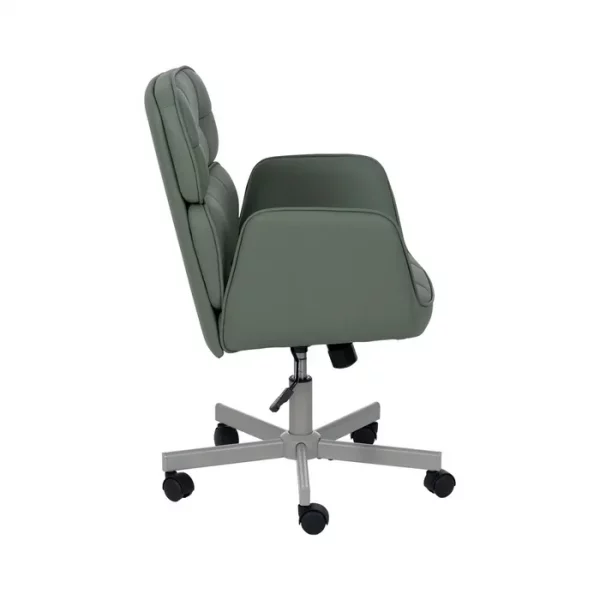 SILLA RUEDAS VERDE SIMIL PIEL OFICINA 57 X 60,50 X 85 CM - Imagen 4
