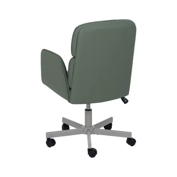 SILLA RUEDAS VERDE SIMIL PIEL OFICINA 57 X 60,50 X 85 CM - Imagen 5