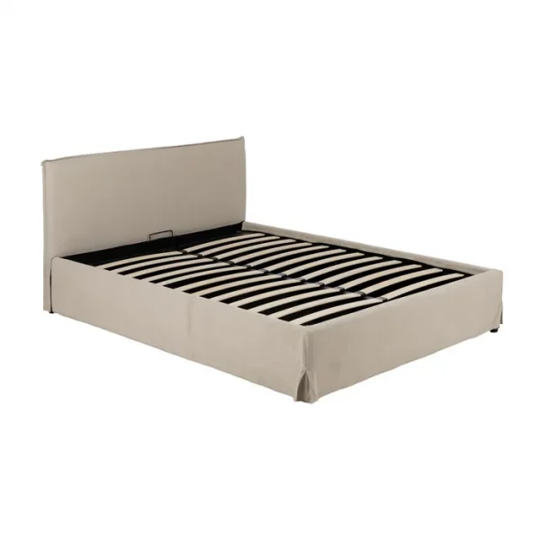 CAMA CANAPÉ BEIGE TEJIDO DORMITORIO 166 X 215 X 96 CM - Imagen 2