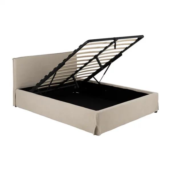 CAMA CANAPÉ BEIGE TEJIDO DORMITORIO 166 X 215 X 96 CM - Imagen 3