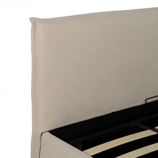 CAMA CANAPÉ BEIGE TEJIDO DORMITORIO 196 X 215 X 96 CM - Imagen 4