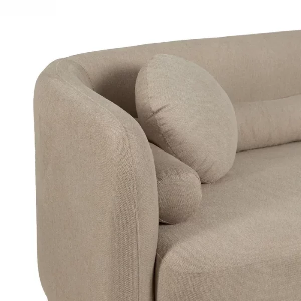 SOFÁ 3 PLAZAS BEIGE TEJIDO-MADERA 223 X 88 X 72 CM - Imagen 6