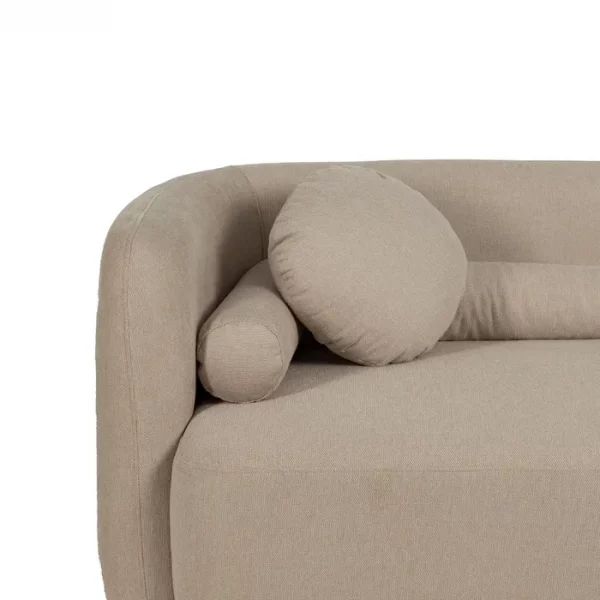 SOFÁ 3 PLAZAS BEIGE TEJIDO-MADERA 223 X 88 X 72 CM - Imagen 7