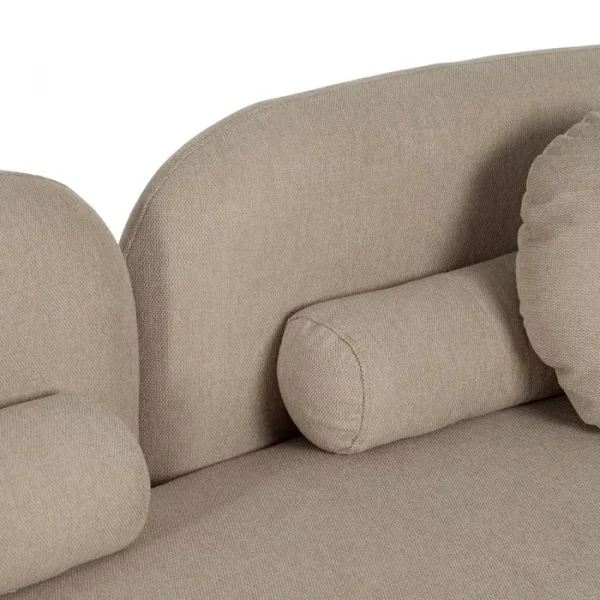 SOFÁ 3 PLAZAS BEIGE TEJIDO-MADERA 223 X 88 X 72 CM - Imagen 8