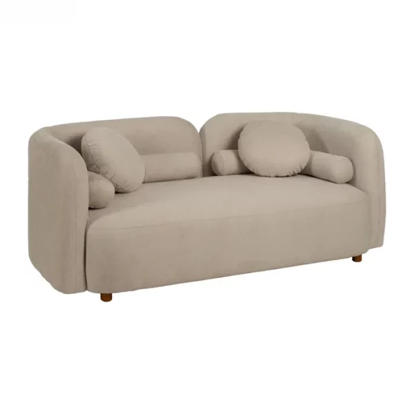SOFÁ 2 PLAZAS BEIGE TEJIDO-MADERA 176 X 88 X 72 CM - Imagen 3