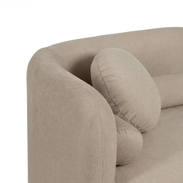 SOFÁ 2 PLAZAS BEIGE TEJIDO-MADERA 176 X 88 X 72 CM - Imagen 6