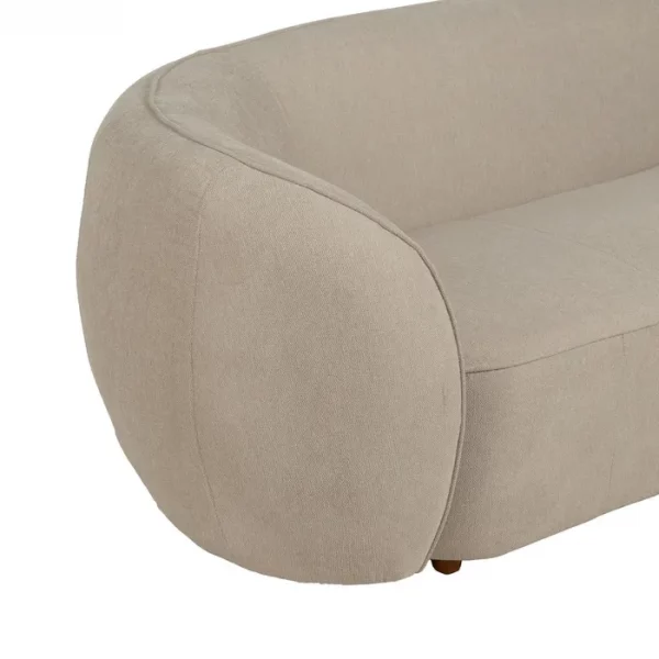 SOFÁ 3 PLAZAS BEIGE TEJIDO-MADERA 229 X 100 X 76 CM - Imagen 6