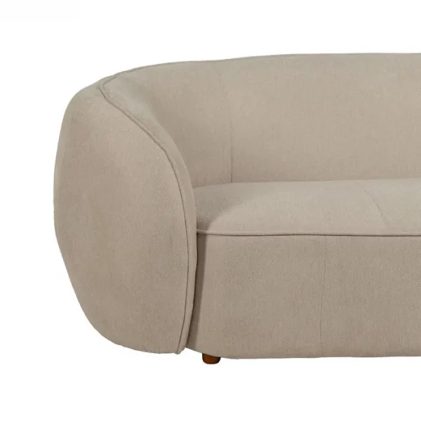 SOFÁ 3 PLAZAS BEIGE TEJIDO-MADERA 229 X 100 X 76 CM - Imagen 7