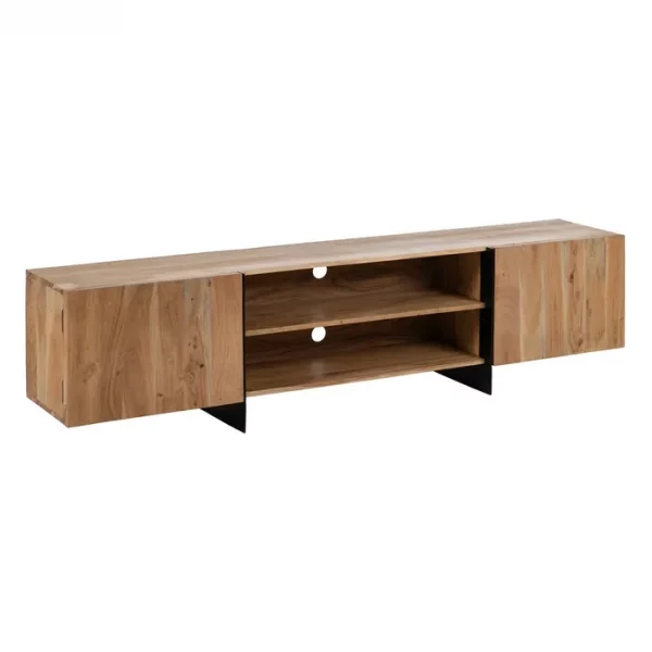 MUEBLE TV NATURAL MADERA DE ACACIA SALÓN 200 X 40 X 50 CM - Imagen 2