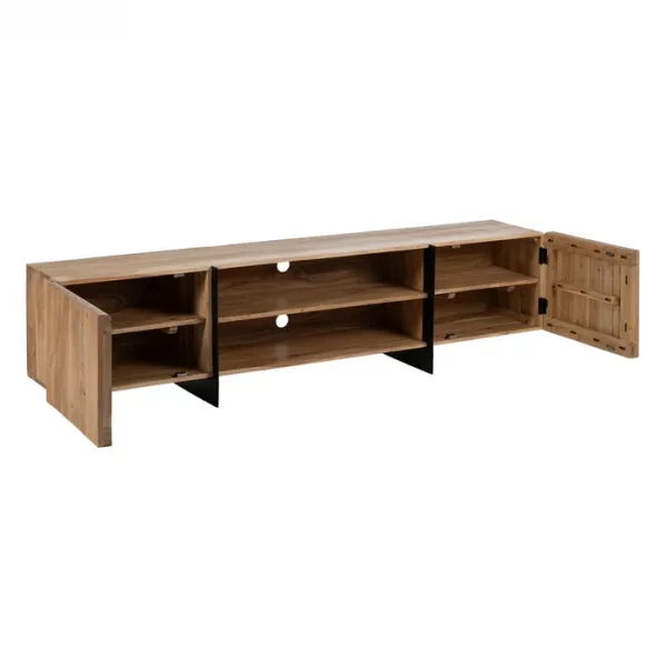 MUEBLE TV NATURAL MADERA DE ACACIA SALÓN 200 X 40 X 50 CM - Imagen 3