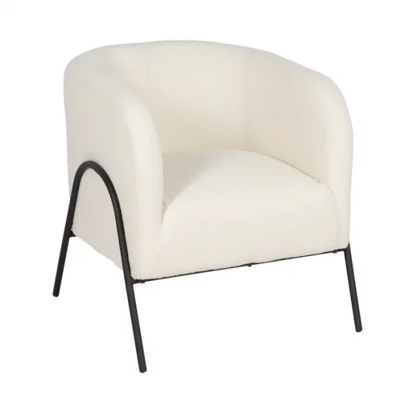 SILLÓN BLANCO TEJIDO-METAL SALÓN 68 X 66 X 74 CM - Imagen 2