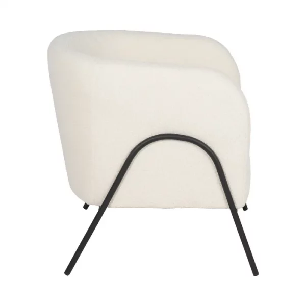 SILLÓN BLANCO TEJIDO-METAL SALÓN 68 X 66 X 74 CM - Imagen 3