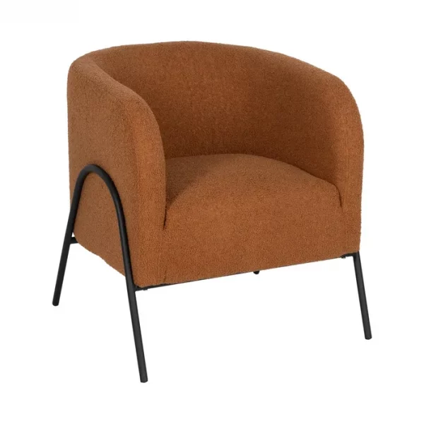 SILLÓN TERRACOTA TEJIDO-METAL SALÓN 68 X 66 X 74 CM - Imagen 2