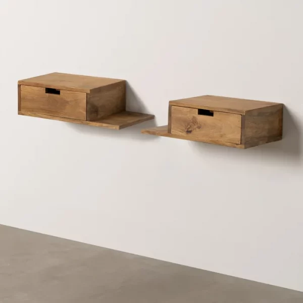 S/2 MESITAS FLOTANTE MIEL 55 X 25 X 15 CM - Imagen 2