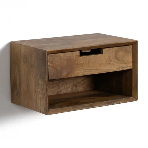 MESITA FLOTANTE MIEL MADERA DE MANGO 40 X 25 X 23 CM - Imagen 4