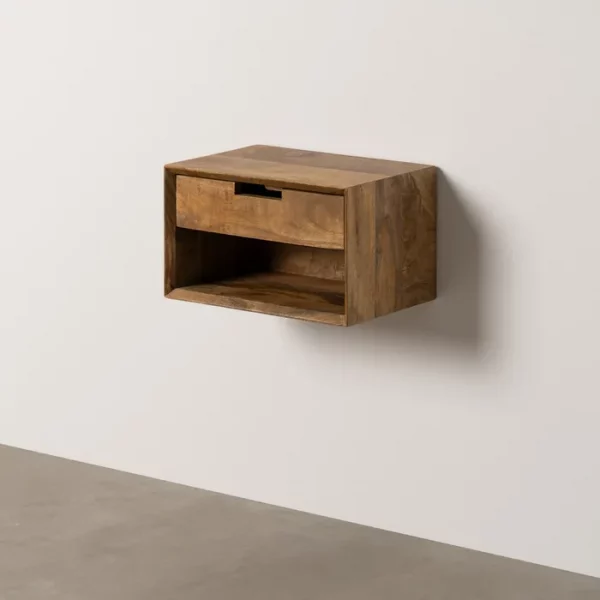 MESITA FLOTANTE MIEL MADERA DE MANGO 40 X 25 X 23 CM - Imagen 3