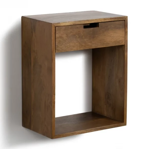 MESITA FLOTANTE MIEL MADERA DE MANGO 40,50 X 25 X 50 CM - Imagen 4
