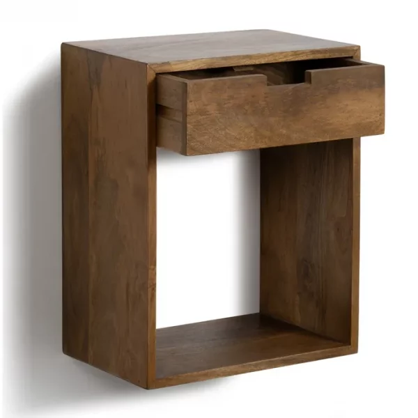MESITA FLOTANTE MIEL MADERA DE MANGO 40,50 X 25 X 50 CM - Imagen 5