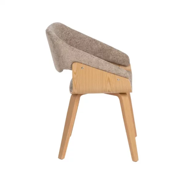 SILLA BEIGE-MARRÓN TEJIDO-MADERA 51 X 55 X 75 CM - Imagen 3