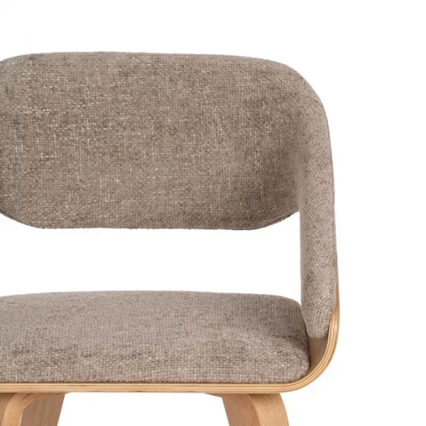 SILLA BEIGE-MARRÓN TEJIDO-MADERA 51 X 55 X 75 CM - Imagen 5