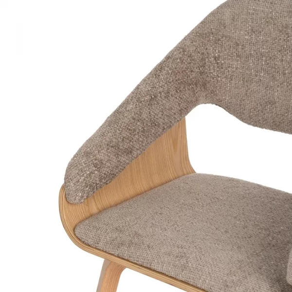 SILLA BEIGE-MARRÓN TEJIDO-MADERA 51 X 55 X 75 CM - Imagen 6