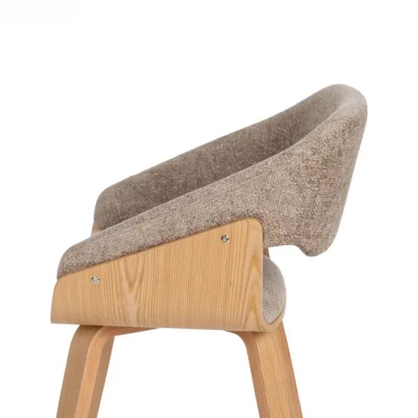 SILLA BEIGE-MARRÓN TEJIDO-MADERA 51 X 55 X 75 CM - Imagen 7