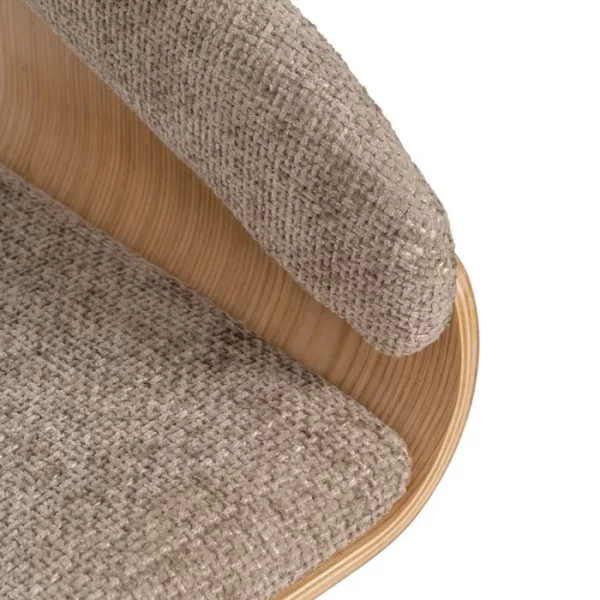 SILLA BEIGE-MARRÓN TEJIDO-MADERA 51 X 55 X 75 CM - Imagen 10
