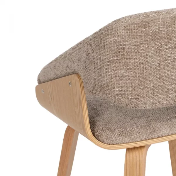 SILLA BEIGE-MARRÓN TEJIDO-MADERA 51 X 55 X 75 CM - Imagen 11