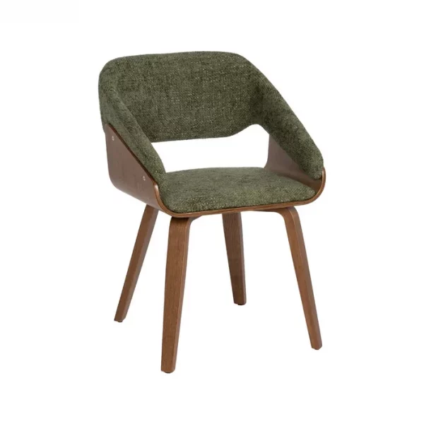 SILLA VERDE-MARRÓN TEJIDO-MADERA 51 X 55 X 75 CM - Imagen 2