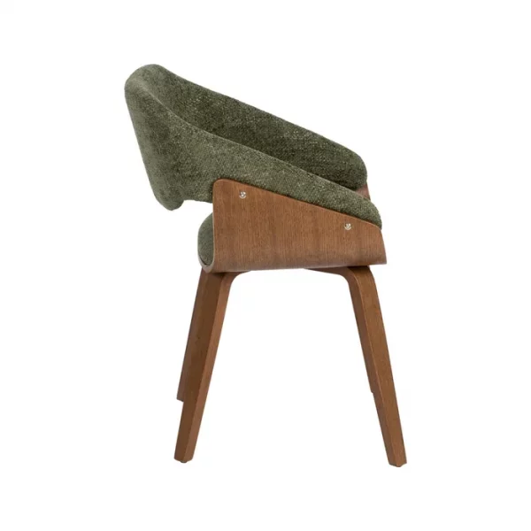 SILLA VERDE-MARRÓN TEJIDO-MADERA 51 X 55 X 75 CM - Imagen 3