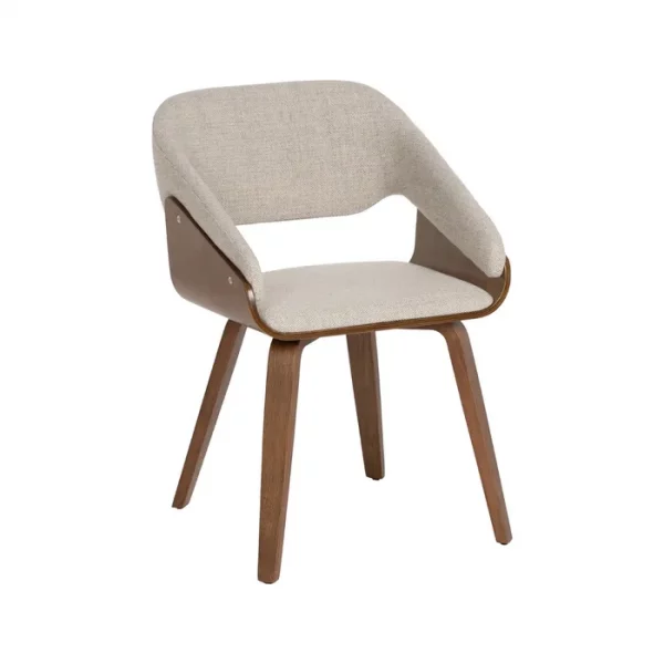 SILLA GRIS-MARRÓN TEJIDO-MADERA CONTRACT 51 X 55 X 75 CM - Imagen 2