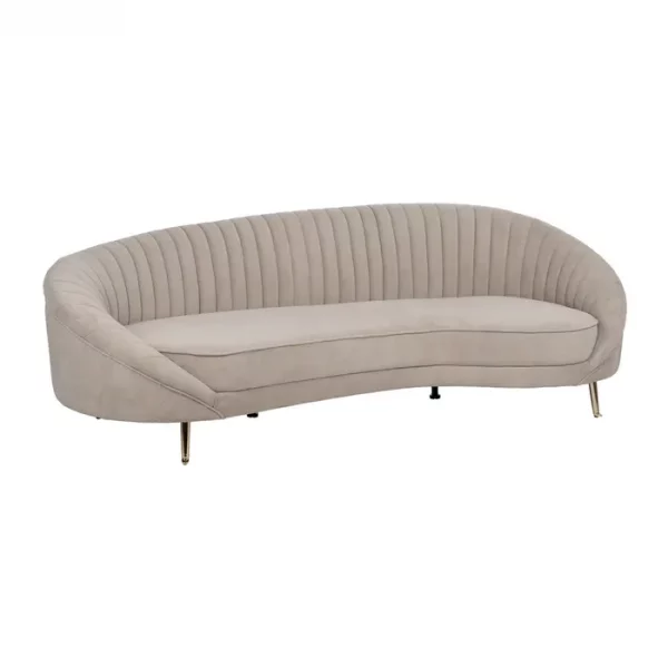 SOFÁ 3 PLAZAS TAUPE TEJIDO-METAL 247 X 105 X 81 CM - Imagen 3