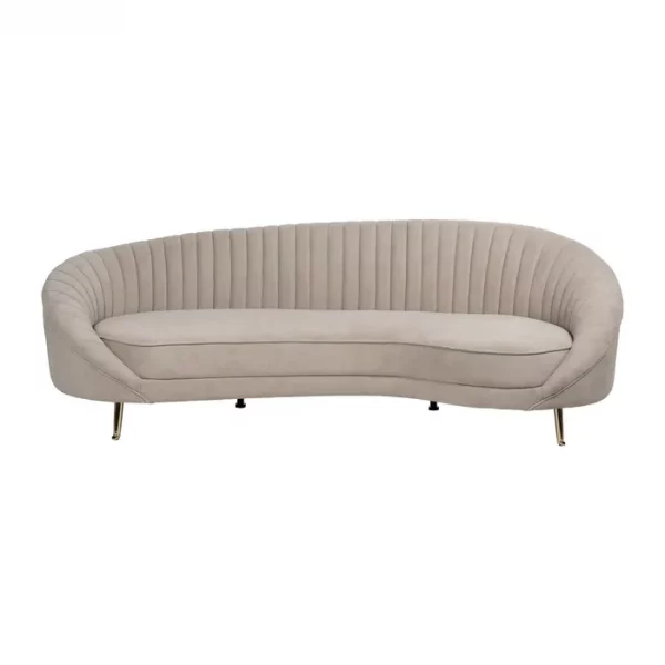 SOFÁ 3 PLAZAS TAUPE TEJIDO-METAL 247 X 105 X 81 CM - Imagen 4