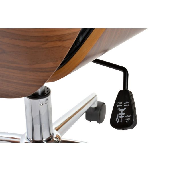 SILLA PU NOGAL 60X65,5X118 AJUSTABLE CROMADO NEGRO - Imagen 6