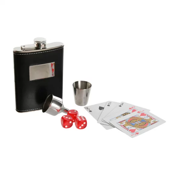 VINO SET 7 MDF 24X19X7 AJEDREZ POKER MARRON - Imagen 3