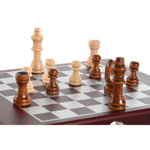 VINO SET 7 MDF 24X19X7 AJEDREZ POKER MARRON - Imagen 4