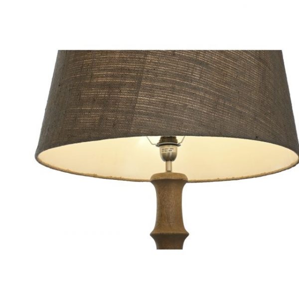 LAMPARA PIE MADERA YUTE 58X58X178 TALLADA - Imagen 2