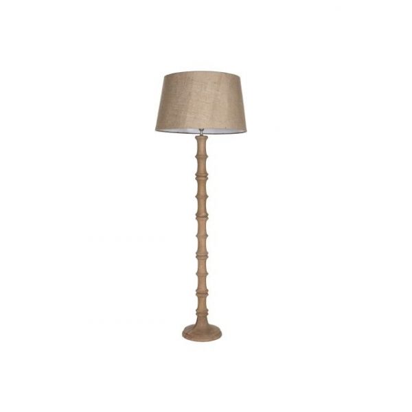 LAMPARA PIE MADERA YUTE 58X58X178 TALLADA - Imagen 6
