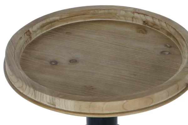 MESITA AUXILIAR ABETO METAL 41,5X41,5X65 NATURAL - Imagen 2