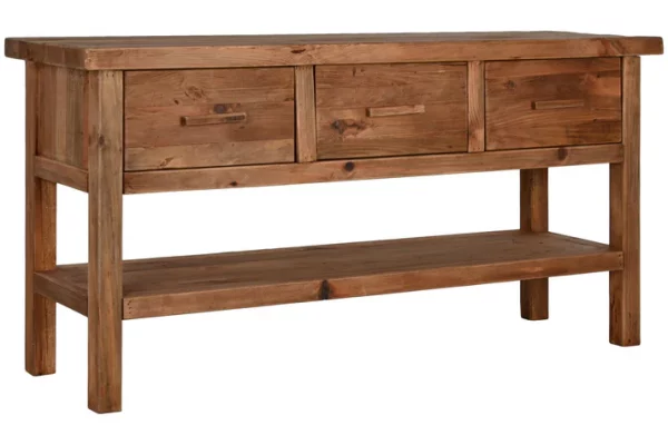 CONSOLA MADERA RECICLADA PINO 160X48X80 NATURAL - Imagen 2