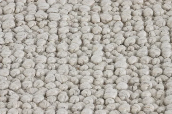 ALFOMBRA LANA ALGODON 230X160 TEJIDA A MANO BEIGE - Imagen 3