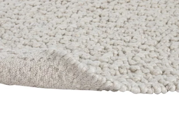ALFOMBRA LANA ALGODON 230X160 TEJIDA A MANO BEIGE - Imagen 5