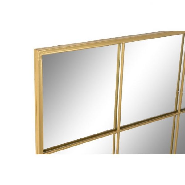 ESPEJO HIERRO CRISTAL 90X2X90 VENTANA DORADO - Imagen 2
