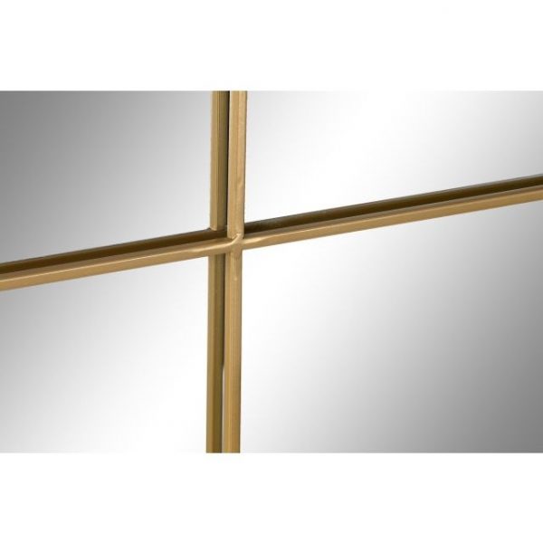 ESPEJO HIERRO CRISTAL 90X2X90 VENTANA DORADO - Imagen 3