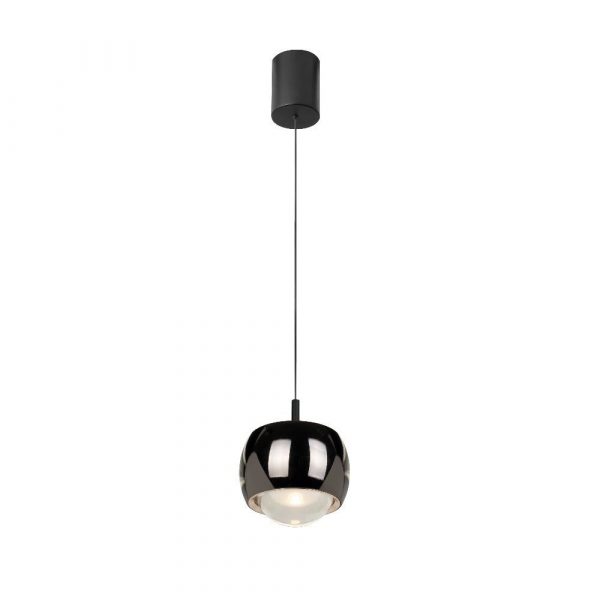 COLGANTE 1 LUZ ROLLER NEGRO/CROMO 8407 MANTRA
