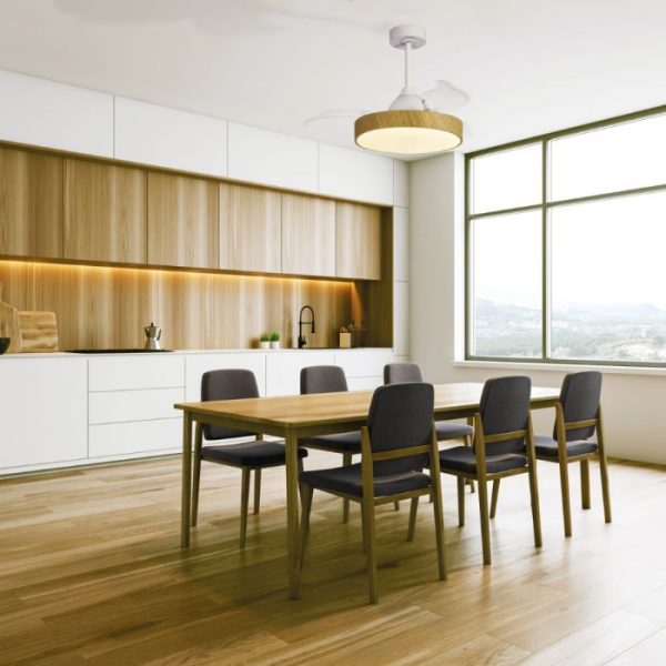 VENTILADOR LED RETRACTIL ALASKA MADERA 8753 MANTRA - Imagen 2